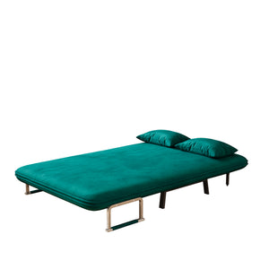 English Elm 39″ Convertible Chair Bed with Adjustable Backrest & Pillow, Steel-Frame Sleeper Chair for Small Spaces Comfortable Multifunctional Lounge Sofa Antique Green W1767P192816