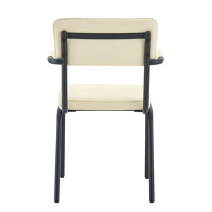 English Elm Dining Chairs Set of 2 Velvet Upholstered with Hangable Arms and Metal Legs W3493P449279