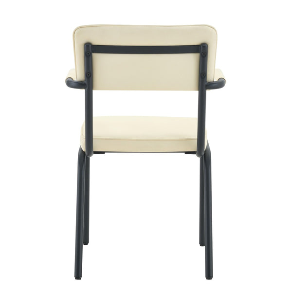 English Elm Dining Chairs Set of 2 Velvet Upholstered with Hangable Arms and Metal Legs W3493P449277