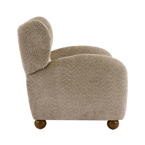 English Elm Wingback Boucle Accent Chair with Rounded Legs for Living Room or Reading Nook N776P376365D