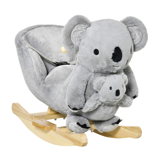 English Elm Qaba Giraffe Plush Toddler Rocking Ride on Toy with Sound and Safety Belt W2225P200375