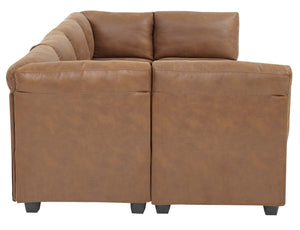 English Elm Faux Leather Modular Sectional Sofa Reconfigurable Pu Upholstery Living Room B2748S00044