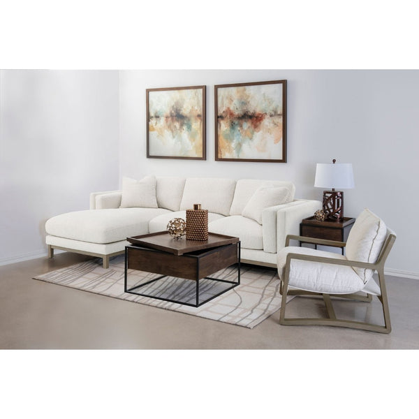 English Elm O'brien Boucle Accent Chair with Ash Wood Frame for Modern Living Rooms B062P441321