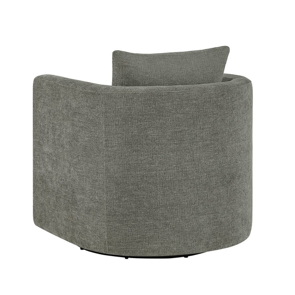 English Elm Sutton Ultra-Soft Gray Swivel Barrel Chair with Pocket Coil Seat, Reversible Cushions, Stain-Resist B050P322585