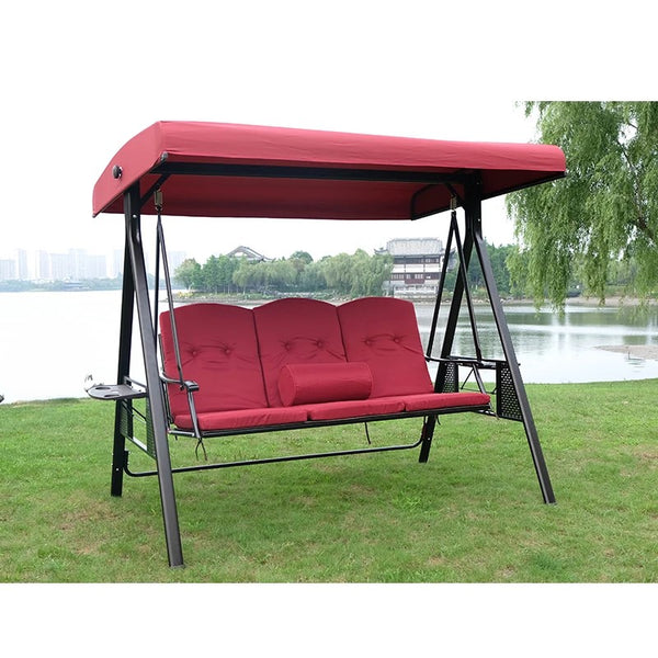 English Elm Garden Replacement Canopy Top for GT Porch Swing Model GCS00229C UV Resistant Polyester Cover, Retractable Shade Compatible with 12x9ft Pergola Frame Burgundy W419P329181