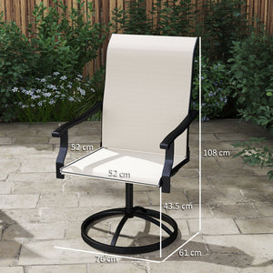 English Elm Outsunny Swivel Patio Dining Chairs Set of 2 with Breathable Mesh and Steel Frame W2225P485548