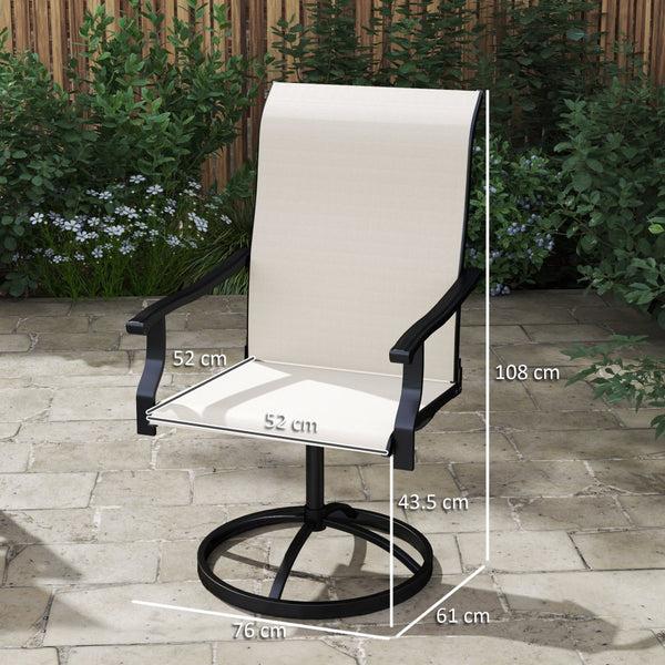 English Elm Outsunny Swivel Patio Dining Chairs Set of 2 with Breathable Mesh and Steel Frame W2225P485548