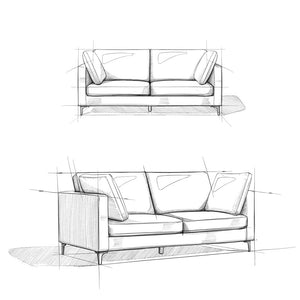 English Elm Ava Mid Century Sofa 76" — Eco-Friendly Performance Fabric, Plush Foam Cushions, Sturdy Metal Legs Dark Gray B136P199205