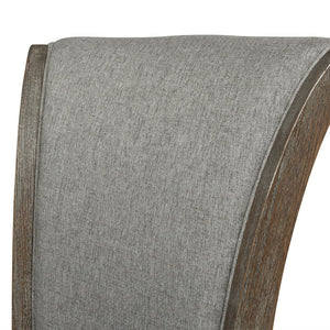 English Elm Jennifer Taylor Home - Henry 27" Armless Swivel Counter Height Bar Stool Heathered Linen Upholstered High Back Support Gray B2719P238374