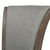 English Elm Henry 27” Armless Swivel Counter Height Bar Stool, Heathered Grey Linen