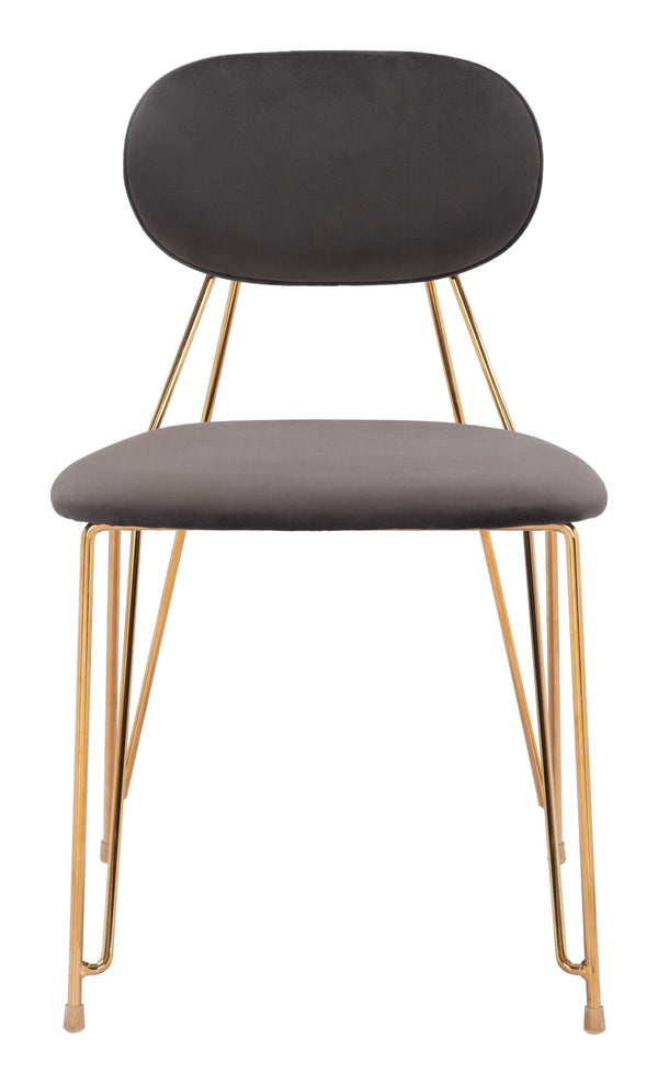 Georges Dining Chair - Set of 2 Gray & Gold 109661 Zuo Modern