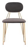 Georges Dining Chair - Set of 2 Gray & Gold 109661 Zuo Modern