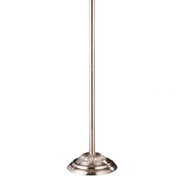 English Elm 62" Elegant Metal Floor Lamp With Crystal Accents, Off-White Shade For Ambient Living Room Lighting B072116217