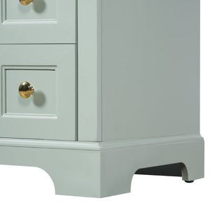 English Elm "24'' 24 Inch Glossy Freestanding Bathroom Vanity with Gold Hardware and Soft Close Storage Green Pinewood N725P375495F