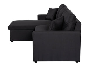 English Elm Sorrelle Linen Sleeper Sectional with Reversible Chaise and Hidden Storage Compartment B2749S00038