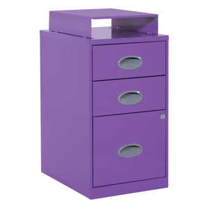 OSP Home Furnishings Metal File Cabinet Purple