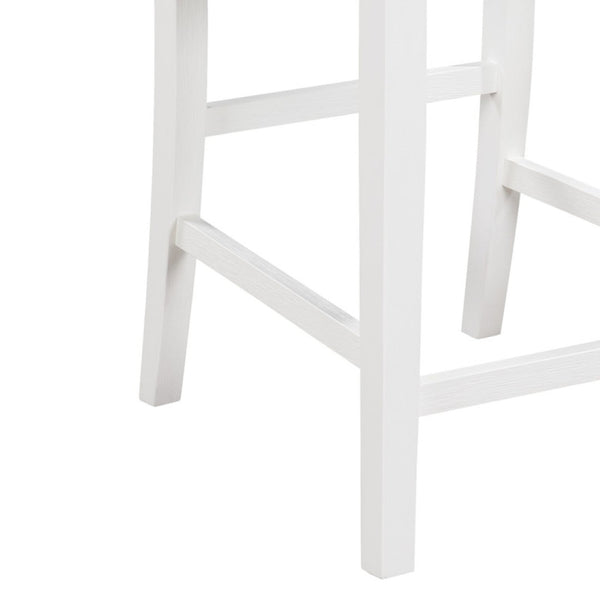English Elm Gregorio Rubberwood Counter Chairs Set of 2 Upholstered Seat Kitchen Island Seating White B2749P413323