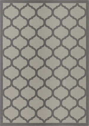 Unique Loom Outdoor Trellis Moroccan Machine Made Geometric Rug Gray, Silver 7' 10" x 11' 4"