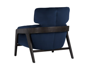 Sunpan Maximus Lounge Chair - Modern Masculine Design with Sculpted Wood Frame for Stylish Comfort and Elegance Metropolis Blue