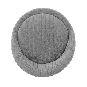 English Elm Leela Plush Chenille Swivel Lounge Chair with Brushed Gold Base, Ribbed Stitching, 440lb Capacity Grey B365P397962