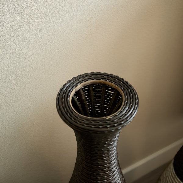 English Elm Desktop PVC Vase Set of 3 Decorative Tall Floor and Table Vases—Modern Durable Artful Accents for Home Black White,Coffee W2796P261483