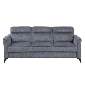 English Elm Modern Tellot 3-Seater Sofa Contemporary Tan Microfiber Upholstery Plush Cushions Black Metal Legs 79" Dark Gray 68 L x 26 W x 20.5 H B011P339280