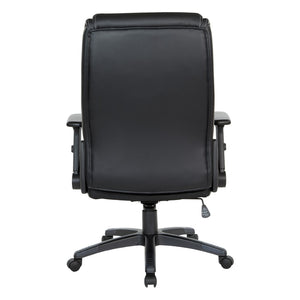 OSP Home Furnishings Exec High Back Bonded Leather Office Chair with Lumbar Support and Pneumatic Lift Black EC93580-EC3