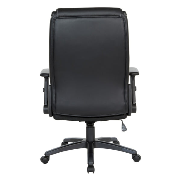 OSP Home Furnishings Exec High Back Bonded Leather Office Chair with Lumbar Support and Pneumatic Lift Black EC93580-EC3