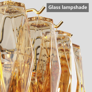 English Elm Modern 54" Gold Rectangular Chandelier — 12-Light Smoke Glass Tiered LED Pendant for Dining Room W1340P332566