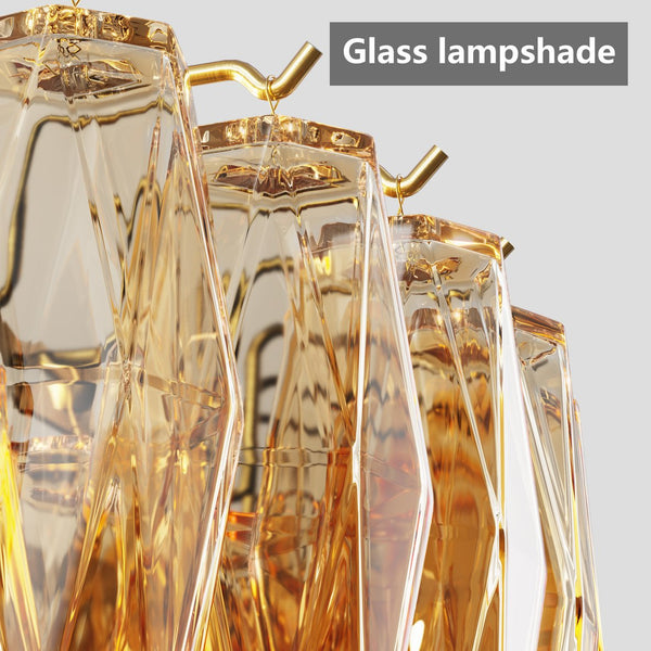 English Elm Modern 54" Gold Rectangular Chandelier — 12-Light Smoke Glass Tiered LED Pendant for Dining Room W1340P332566