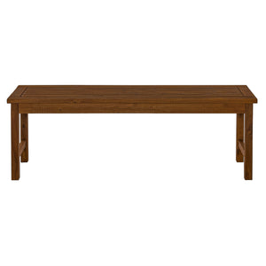 English Elm Walker Edison - Modern Acacia Slat-Top Patio Bench Dark Brown — Durable Outdoor Hardwood, Natural Grain, RTA, Teak Oil Care B185P169281
