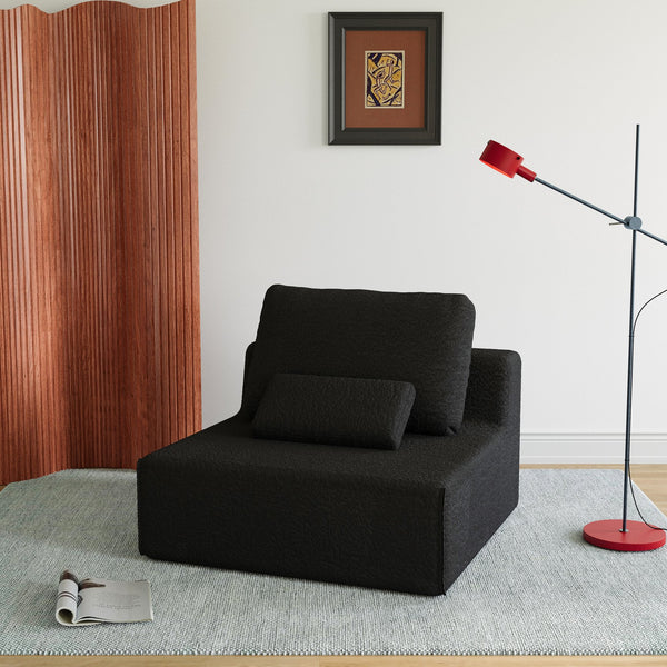 English Elm Oversized Modular Sectional Sofa with Plush Foam Support and Frameless Design for Cozy Lounging Black W3361P346254