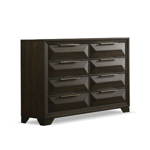 English Elm Transitional 8-drawer Espresso Dresser with Dovetail Joinery and Architectural Bracket Feet B2741P474466