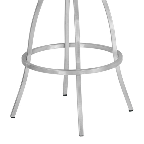 English Elm Tivaro 26" Counter Height Metal Barstool — Gray Faux Leather Swivel Seat, Footrest, Walnut Back B2736P354399
