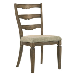 English Elm Beige Ladder Back Dining Chairs Set Of 2 – Weathered Oak Finish, Modern Design & Comfortable Seating B062P209273