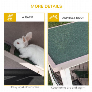 English Elm PawHut Compact Indoor Rabbit Hutch with Wheels and Plexiglass Window, Waterproof, Easy-Clean Tray Brown W2225P200909