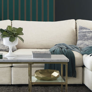 English Elm Duncan Convertible Beige Armless Chair with Removable Cushions, Muslin-Look Upholstery for Sectionals B062P357800