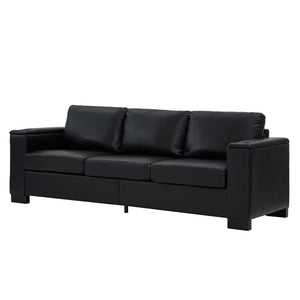 English Elm 93.7" Modern Living Room Sofa with Cup Holder & Hidden Storage, Upholstered Polyester, Durable Frame Black W1097S00201
