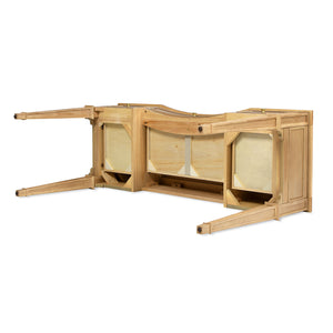 English Elm Jennifer Taylor Home - Dauphin 55" Executive Desk In Natural Brown Rubber Wood - Elegant Design With 3 Soft-Close Drawers B2719P238478