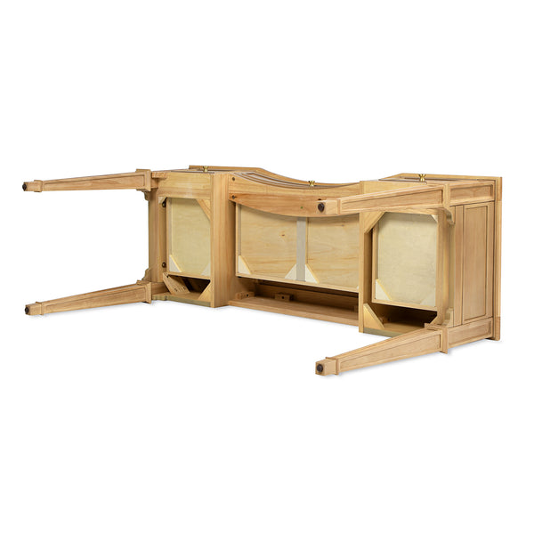 English Elm Jennifer Taylor Home - Dauphin 55" Executive Desk In Natural Brown Rubber Wood - Elegant Design With 3 Soft-Close Drawers B2719P238478