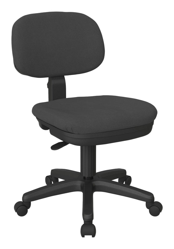 OSP Home Furnishings Basic Task Chair with Pneumatic Height Adjustment Ergonomic Swivel Seat for Home Office Grey SC117-226
