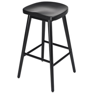 English Elm Counter Height Stools Set of 2 Mid-century Metal Legs Ergonomic Kitchen Island Seating T3623P430857