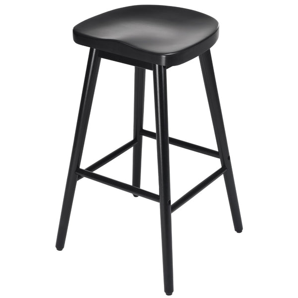 English Elm Counter Height Stools Set of 2 Mid-century Metal Legs Ergonomic Kitchen Island Seating T3623P430857