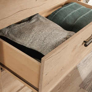 English Elm 4-Drawer Chest - Stylish Brown Finish With Rustic Handles For Effortless Organization & Display Space B356P402618