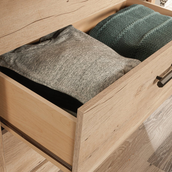 English Elm 4-Drawer Chest - Stylish Brown Finish With Rustic Handles For Effortless Organization & Display Space B356P402618