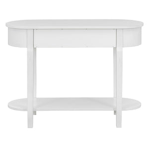 English Elm Trexm Vintage French Country Console Table Pine Frame Glazed Finish Two Drawers N715P230796K