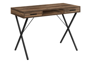 English Elm Computer Desk For Home Office, Modern 42" Space-Saving Design With Storage Drawers & Shelf B2710P219955