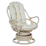 OSP Home Furnishings Lanai Rattan Swivel Rocker Linen