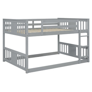 English Elm Full Over Bunk Bed Pine Frame Gray Finish Kids Guest Room Sleep Solution LT100207AAE