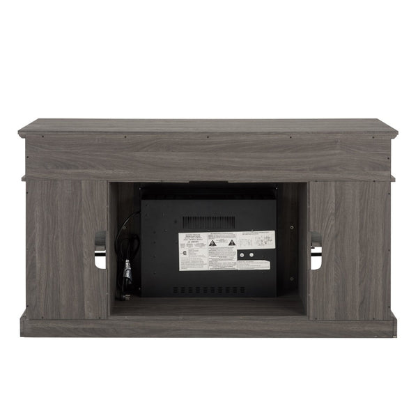 English Elm Classic Fireplace Entertainment Console with Glass Doors and Walnut Finish for Large Tvs W2275S00028
